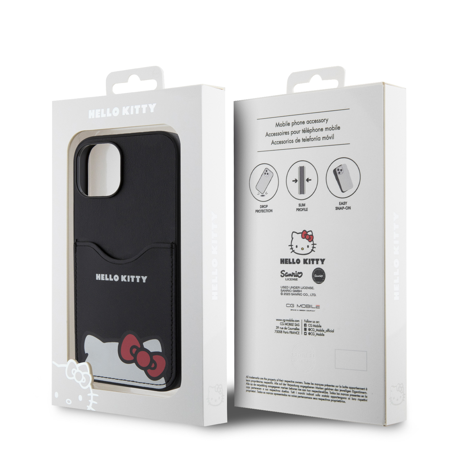 Foto 5 | Case Hello Kitty Con Tarjetero Tipo Piel Negra Para Iphone 15