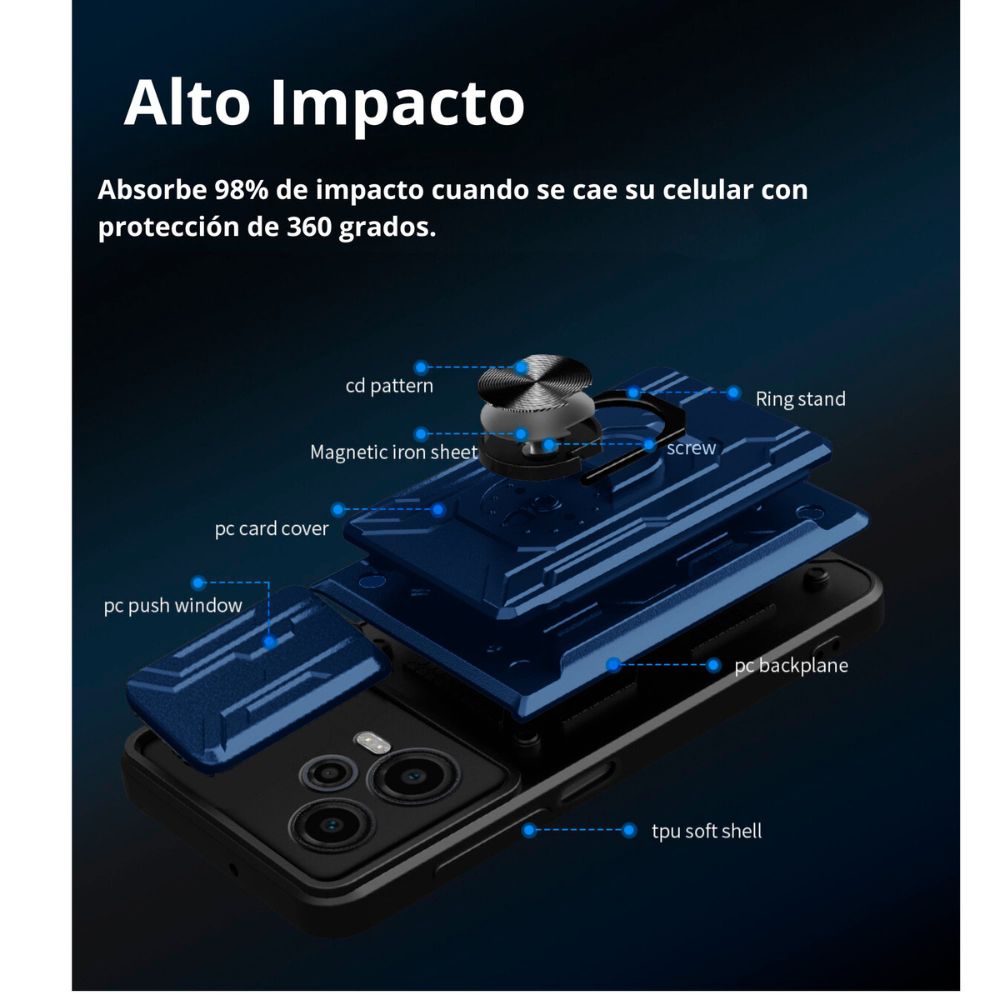 Foto 5 | Funda con Tarjetero y Anillo Card para Motorola G84