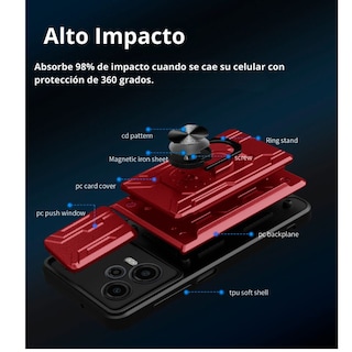Foto 4 | Funda con Tarjetero y Anillo Card Slot Bumper Atti para Moto G84
