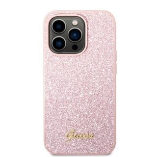 Foto 3 | Fuda Guess Tpu Acabado Brillos para IPhone 14 Pro Max Rosa