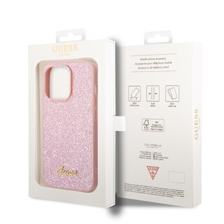 Foto 8 | Fuda Guess Tpu Acabado Brillos para IPhone 14 Pro Max Rosa