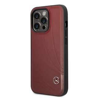 Foto 2 | Funda Mercedes Benz Piel Olas para IPhone 14 Pro Rojo