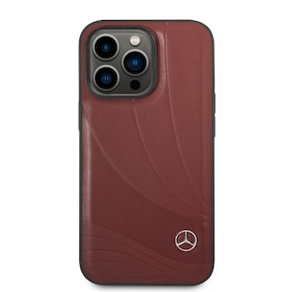 Foto 3 | Funda Mercedes Benz Piel Olas para IPhone 14 Pro Rojo