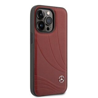 Foto 4 | Funda Mercedes Benz Piel Olas para IPhone 14 Pro Rojo