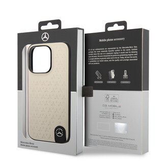 Foto 7 | Case Mercedes Benz de Piel Estrellas para iPhone 14 Pro Gris