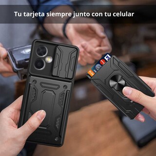Foto 2 | Funda con Tarjetero y Anillo Card Slot Bumper Atti para Moto G84