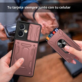 Foto 3 | Funda con Tarjetero y Anillo Card Slot Bumper Atti para Moto G84