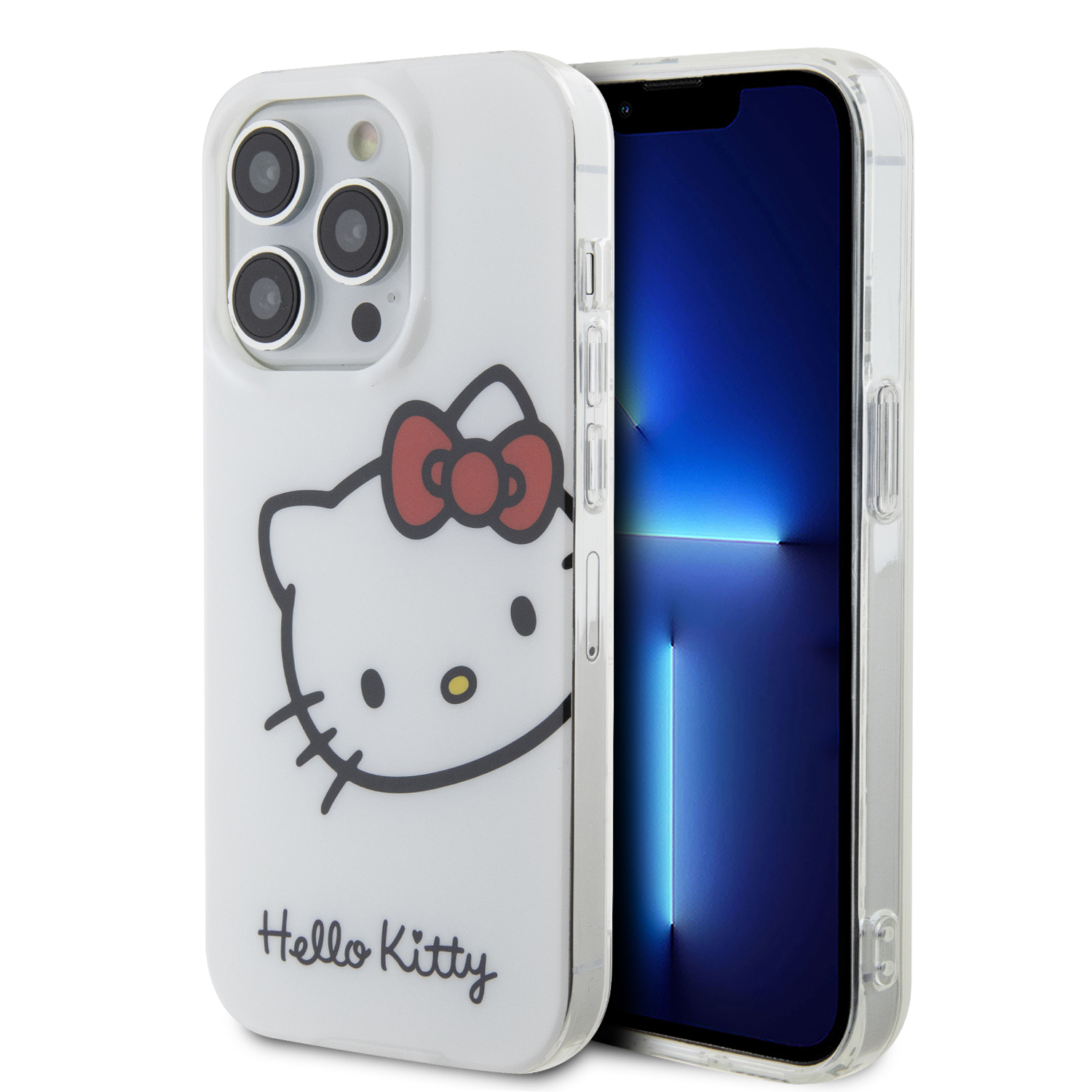 Foto 2 pulgar | Case Hello Kitty Printed Face Blanca para iPhone 15 ProMax