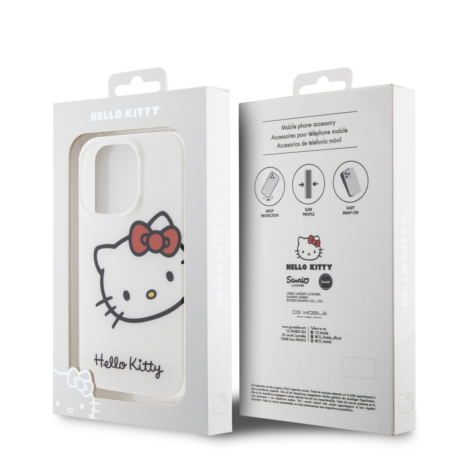 Foto 6 pulgar | Case Hello Kitty Printed Face Blanca para iPhone 15 ProMax