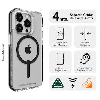 Foto 2 | Funda Gear4 para iPhone 14 Pro Transparente Borde Negro