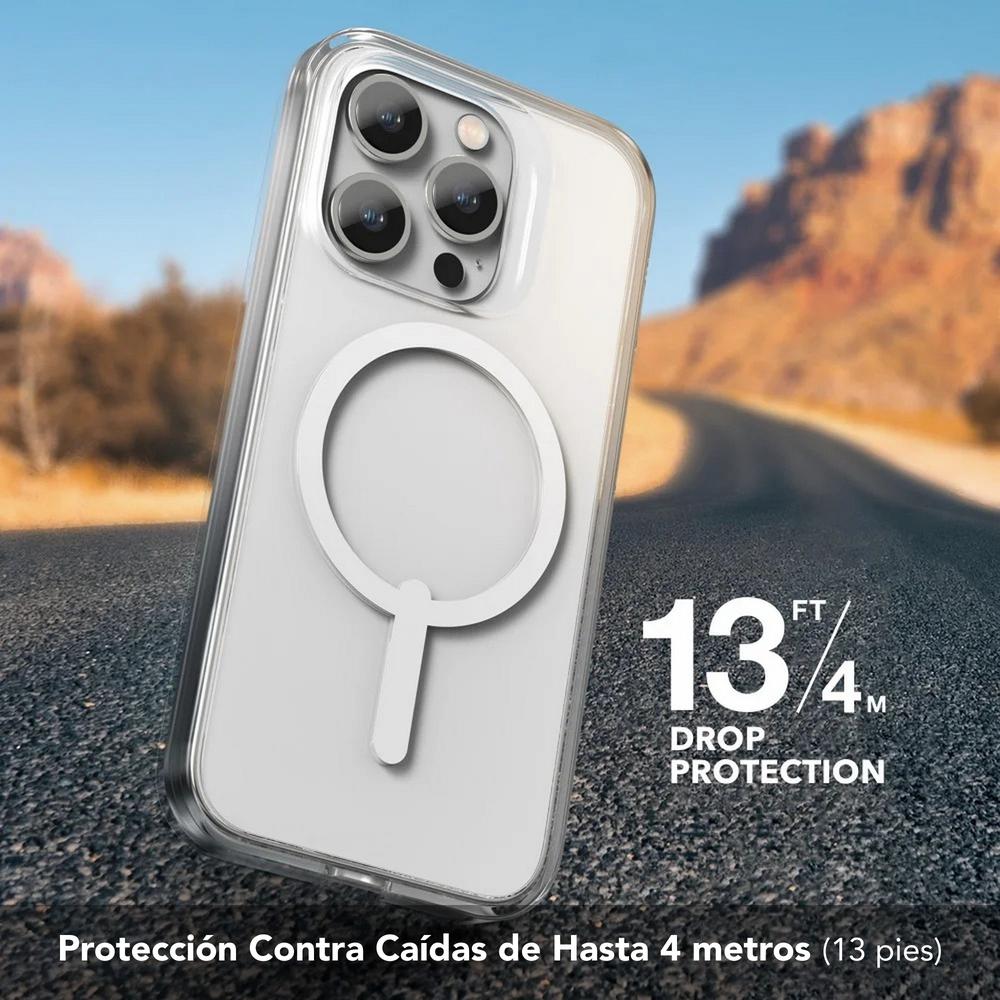 Foto 4 pulgar | Funda Gear4 para iPhone 14 Pro Transparente Borde Negro