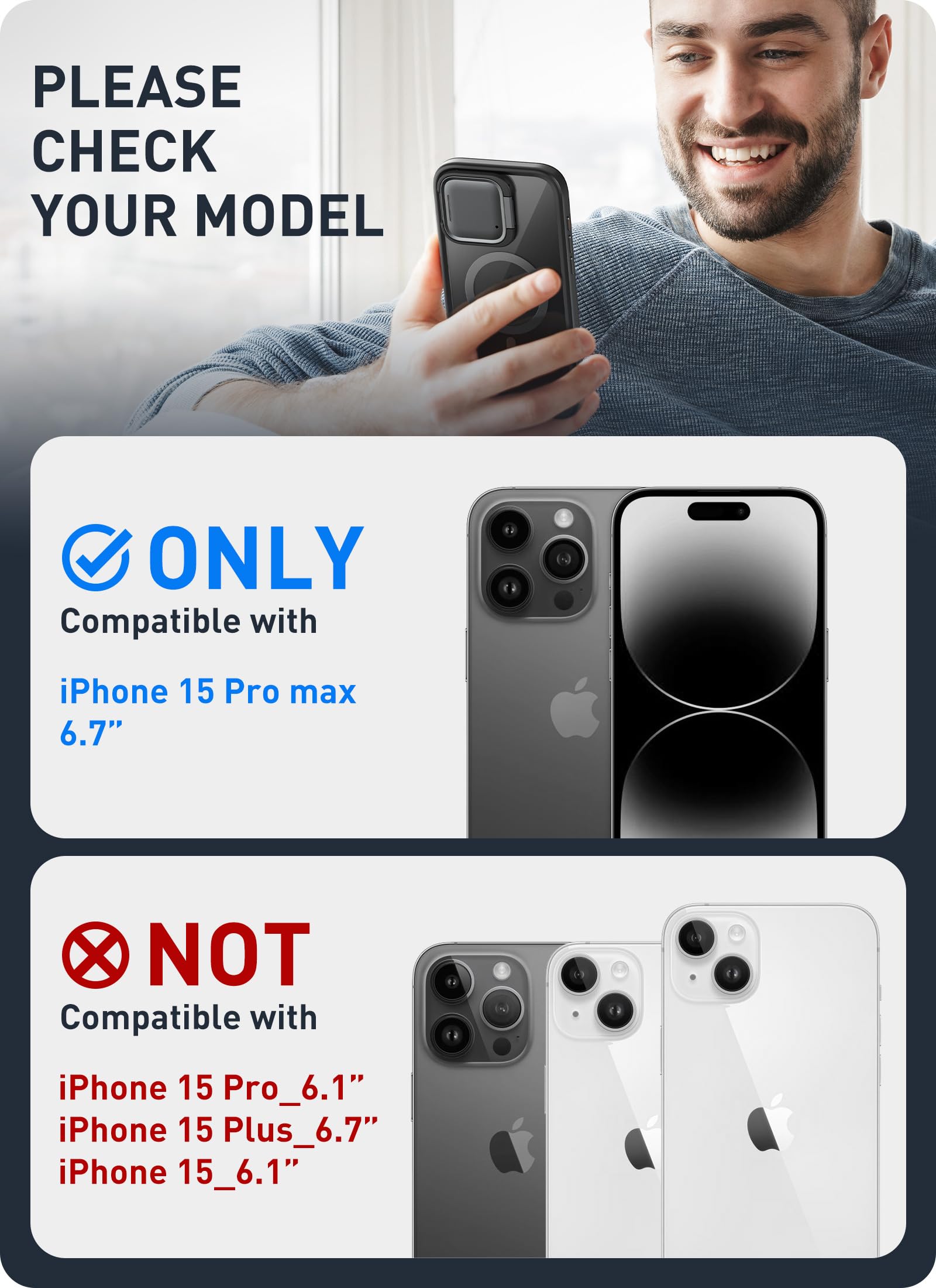Foto 3 pulgar | Venta Internacional - Funda i-Blason Shield Mag para iPhone 15 Pro Max con Cámara