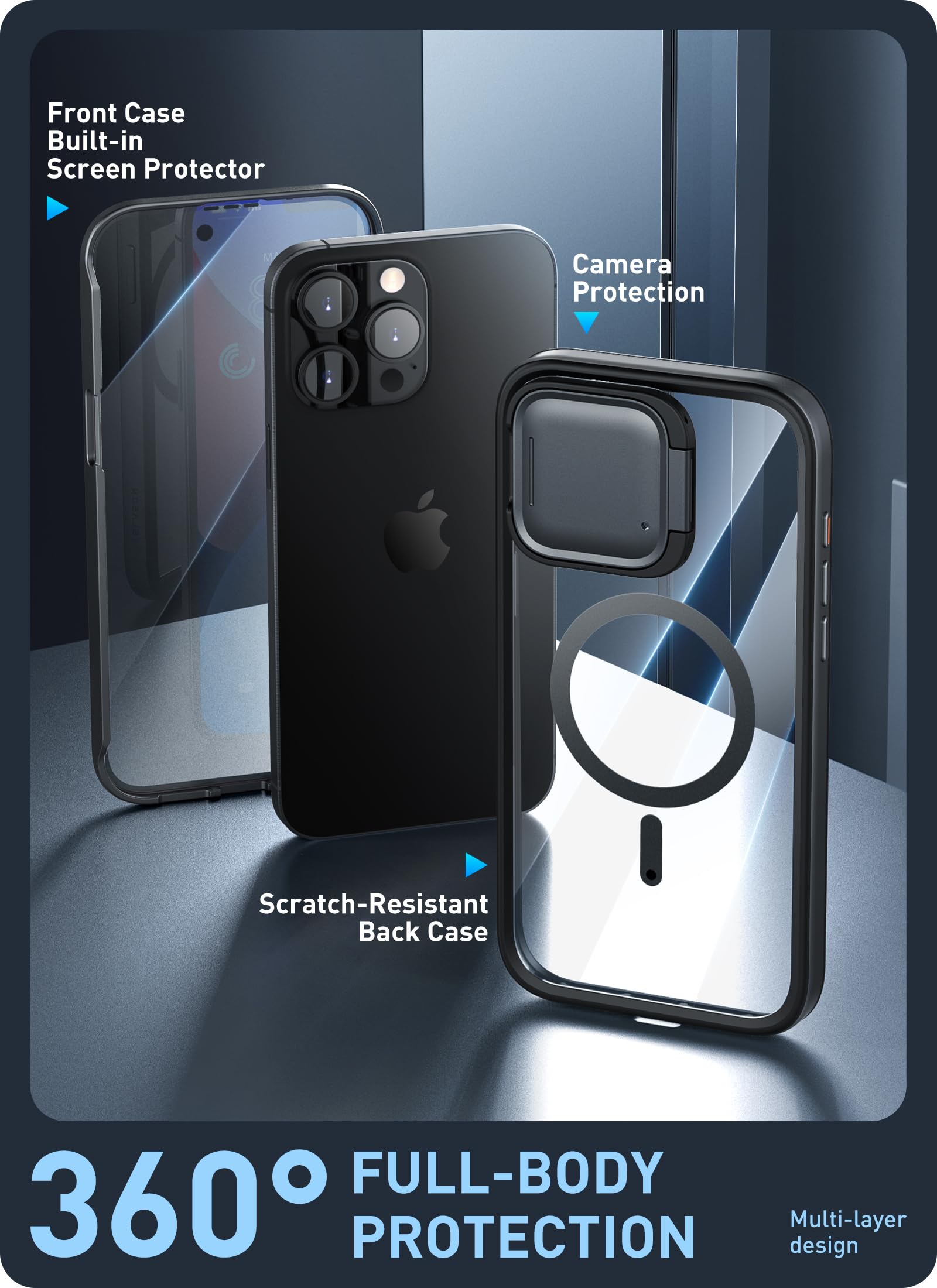 Foto 4 pulgar | Venta Internacional - Funda i-Blason Shield Mag para iPhone 15 Pro Max con Cámara