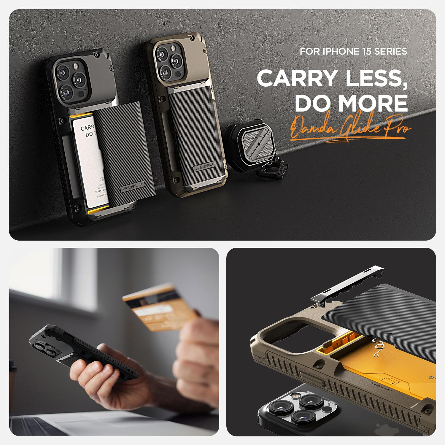 Foto 6 pulgar | Venta Internacional - Funda De Teléfono Vrs Design Damda Glide Pro Para Iphone 15 Pro Max