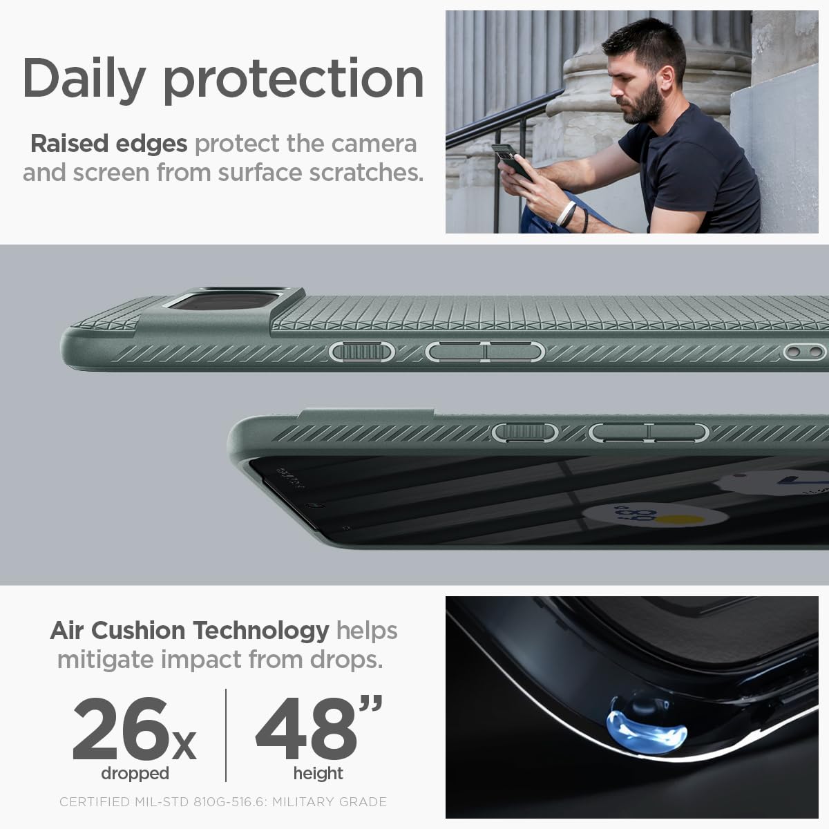 Foto 5 pulgar | Venta Internacional - Funda De Teléfono Spigen Liquid Air Armor Para Pixel 8 Pro - Abyss G