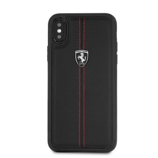 Foto 3 | Funda Piel Negra Ferrari Plata Iphone X