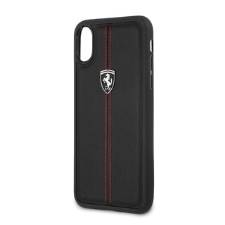 Foto 4 | Funda Piel Negra Ferrari Plata Iphone X