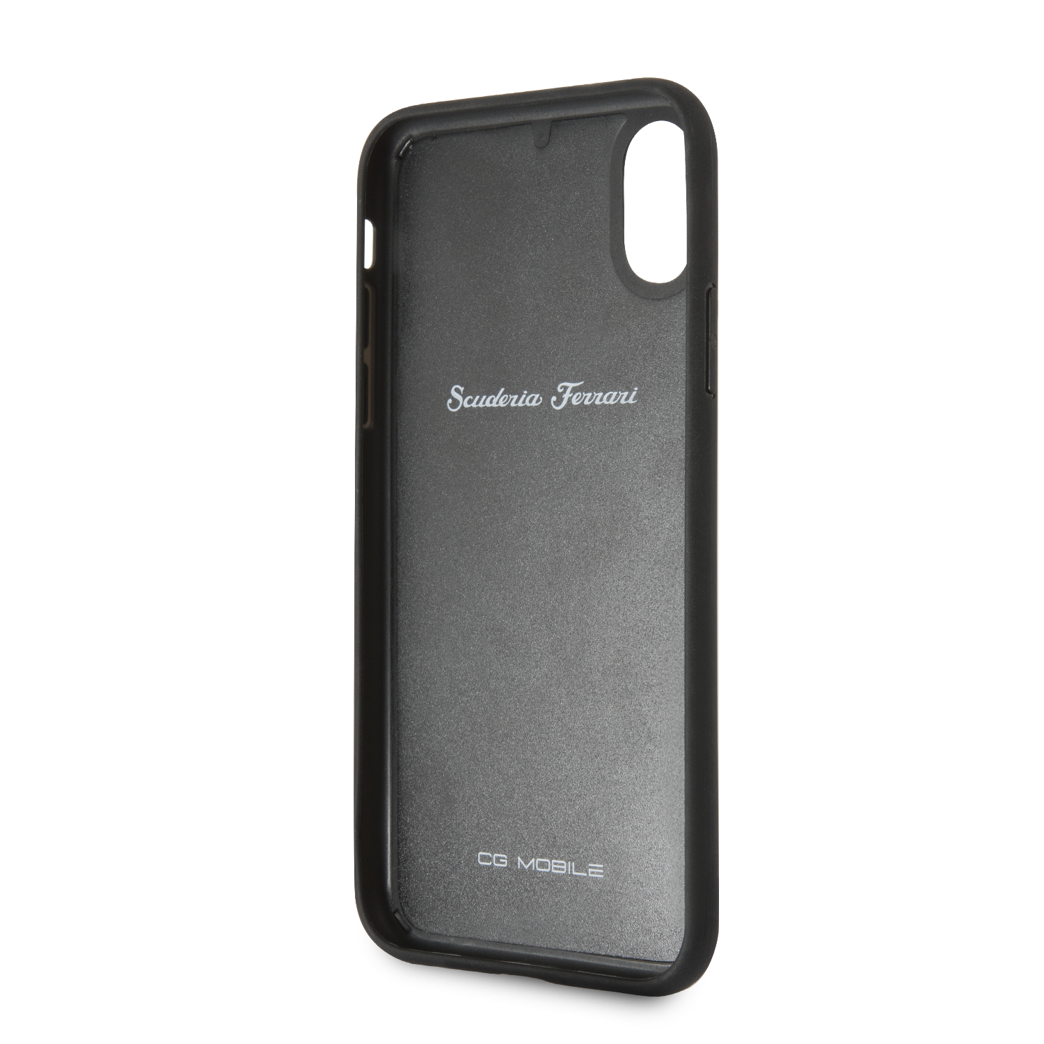 Foto 6 pulgar | Funda Piel Negra Ferrari Plata Iphone X