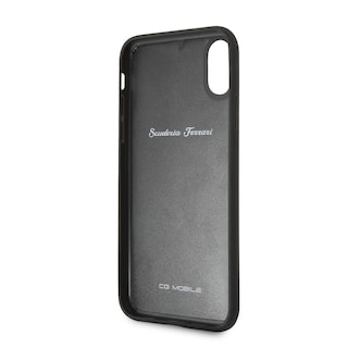 Foto 5 | Funda Piel Negra Ferrari Plata Iphone X