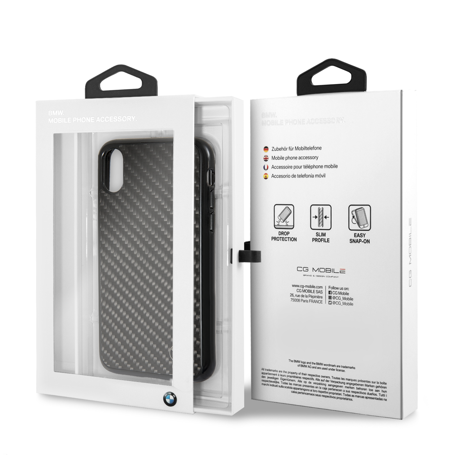 Foto 6 | Funda Bmw Fibra De Carbono Negra Para Iphone X / Xs