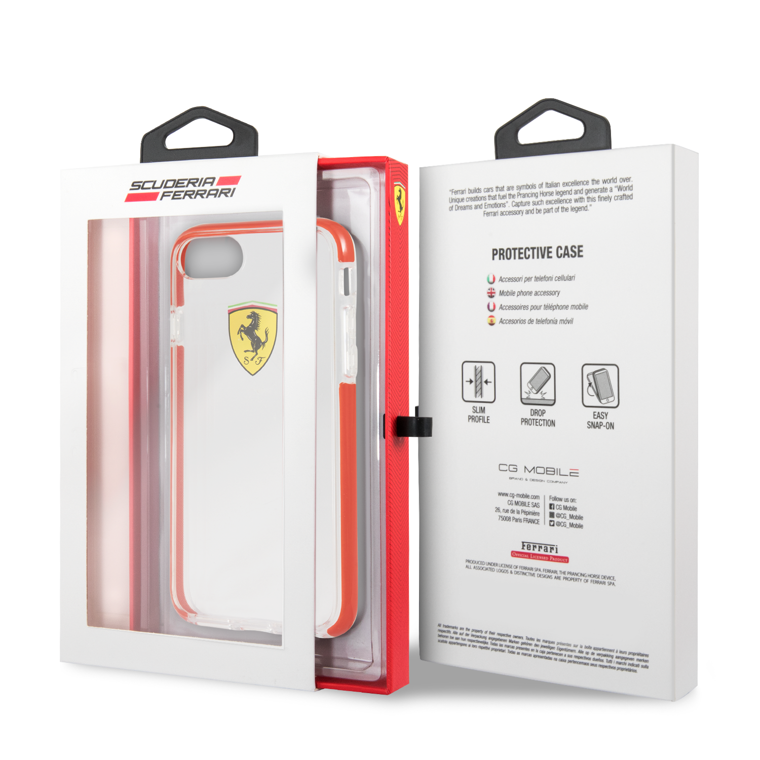 Foto 6 pulgar | Funda Cristal Y Rojo Ferrarpi Para Iphone 6,7,8