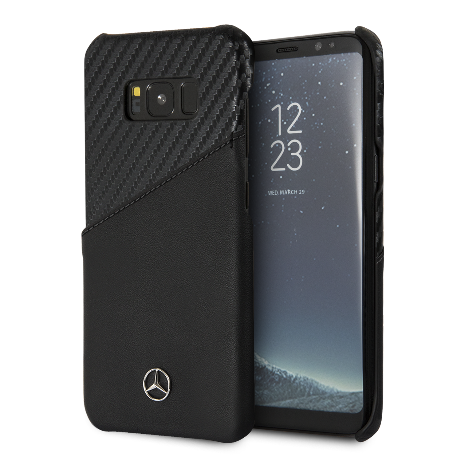 Funda Case Mercedes Benz Piel Y Carbono Para Samsung S8