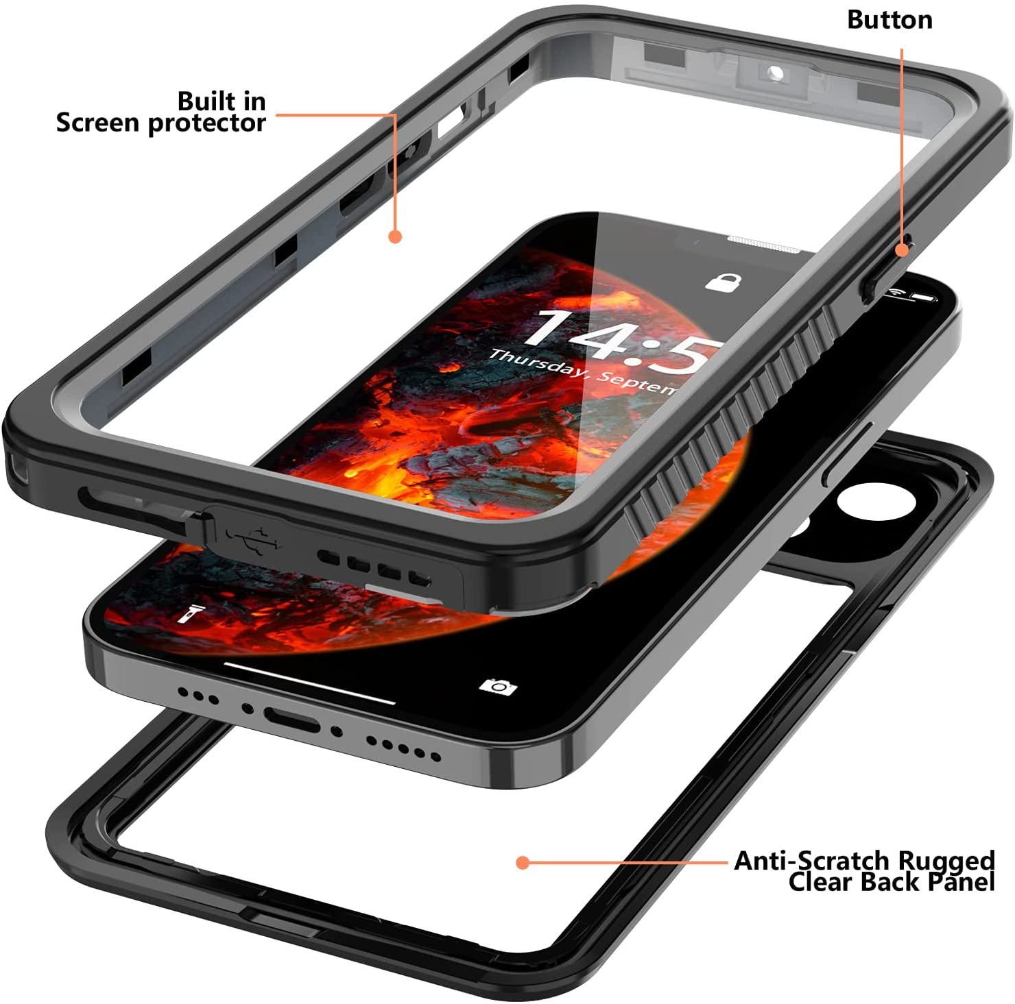 Foto 6 pulgar | Funda Para Iphone 13 Pro De 6.1 Pulgadas, Ip68, Resistente Al Agua Con Protección De 360° - Venta Internacional.