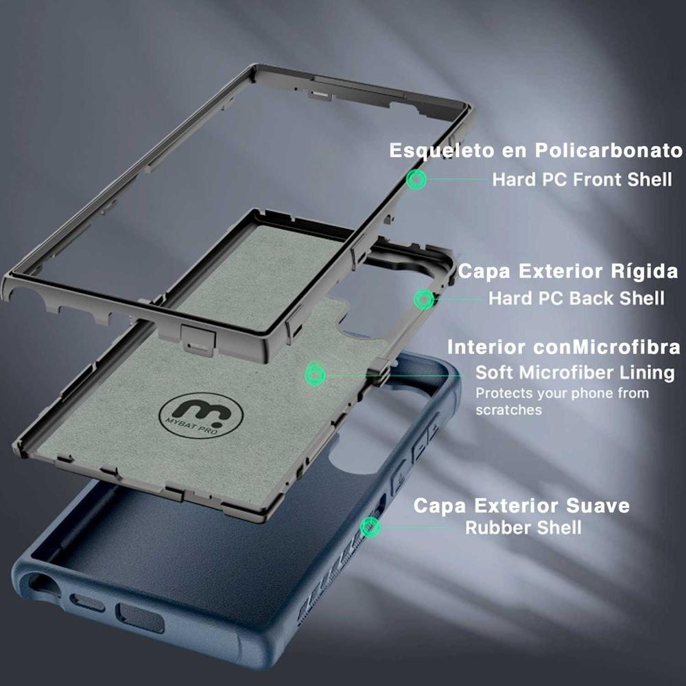 Foto 4 pulgar | Funda Mybat Maverick Clip Azul para Samsung S24 Ultra