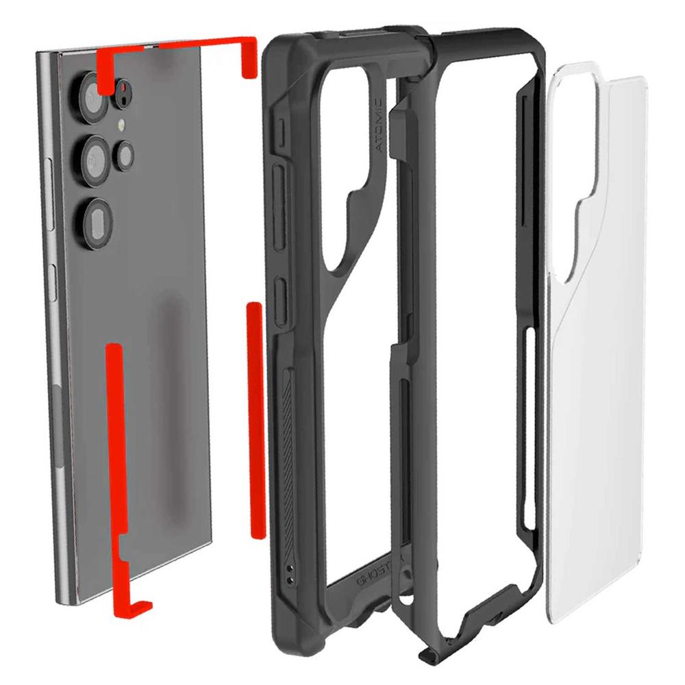 Foto 4 pulgar | Funda Ghostek Atomic Para Samsung S24 Ultra Negra Aluminio Transparente