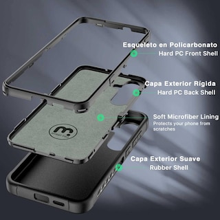 Foto 3 | Funda Mybat Maverick Clip Negra para Samsung S24 Plus