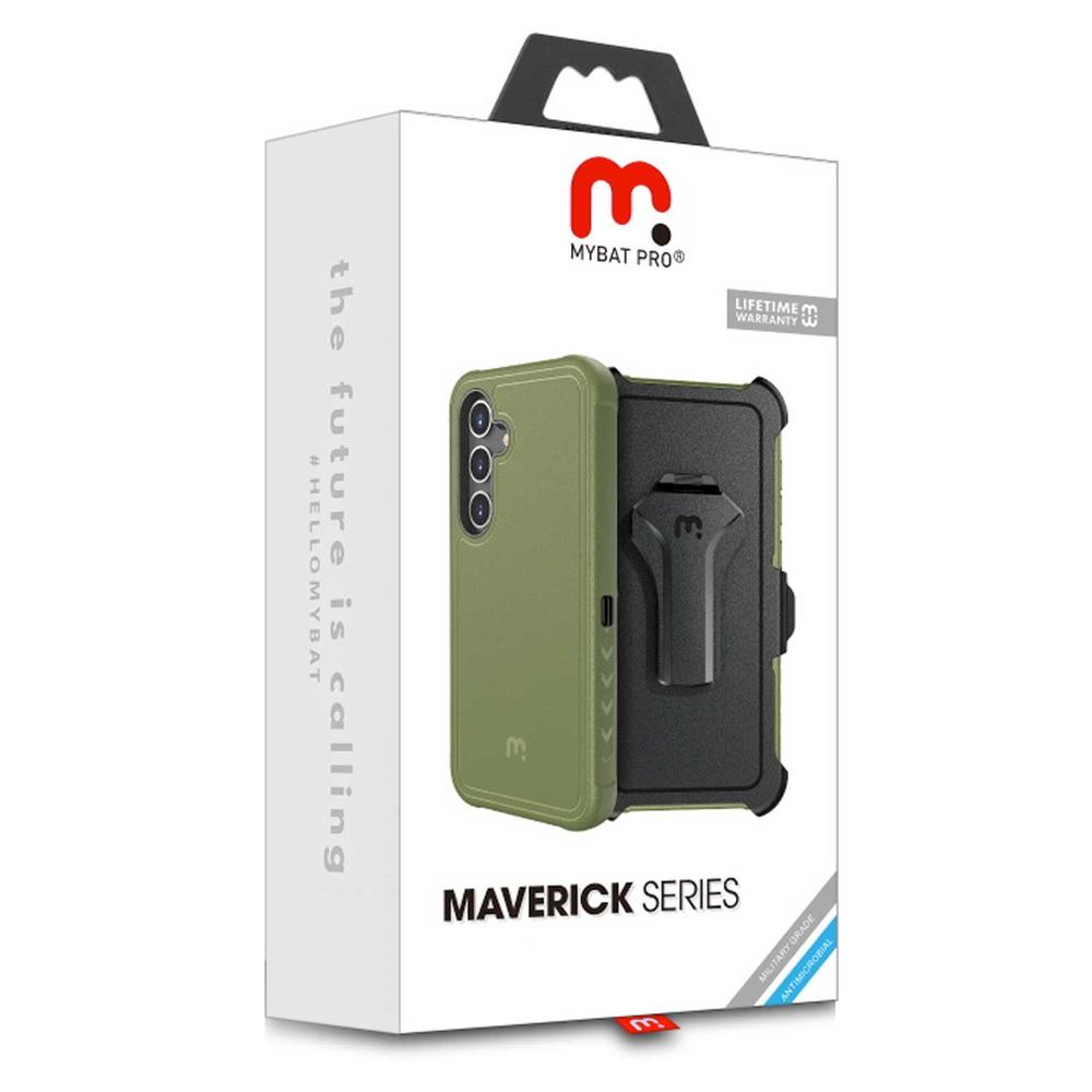Foto 3 pulgar | Funda Mybat Maverick Clip Verde para Samsung S24