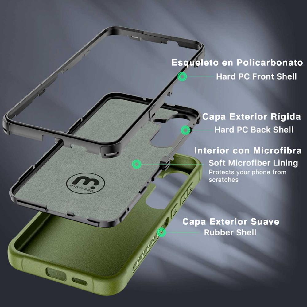 Foto 4 pulgar | Funda Mybat Maverick Clip Verde para Samsung S24
