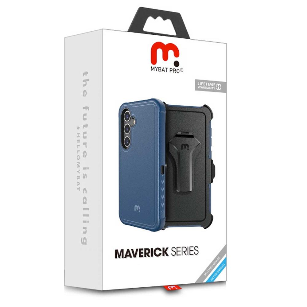 Foto 9 pulgar | Funda Mybat Maverick Clip Azul para Samsung S24