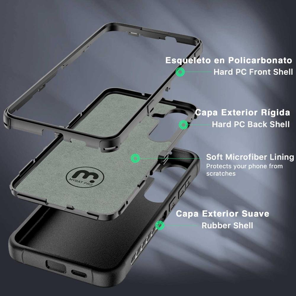 Foto 4 pulgar | Funda Mybat Maverick Clip Negra para Samsung S24