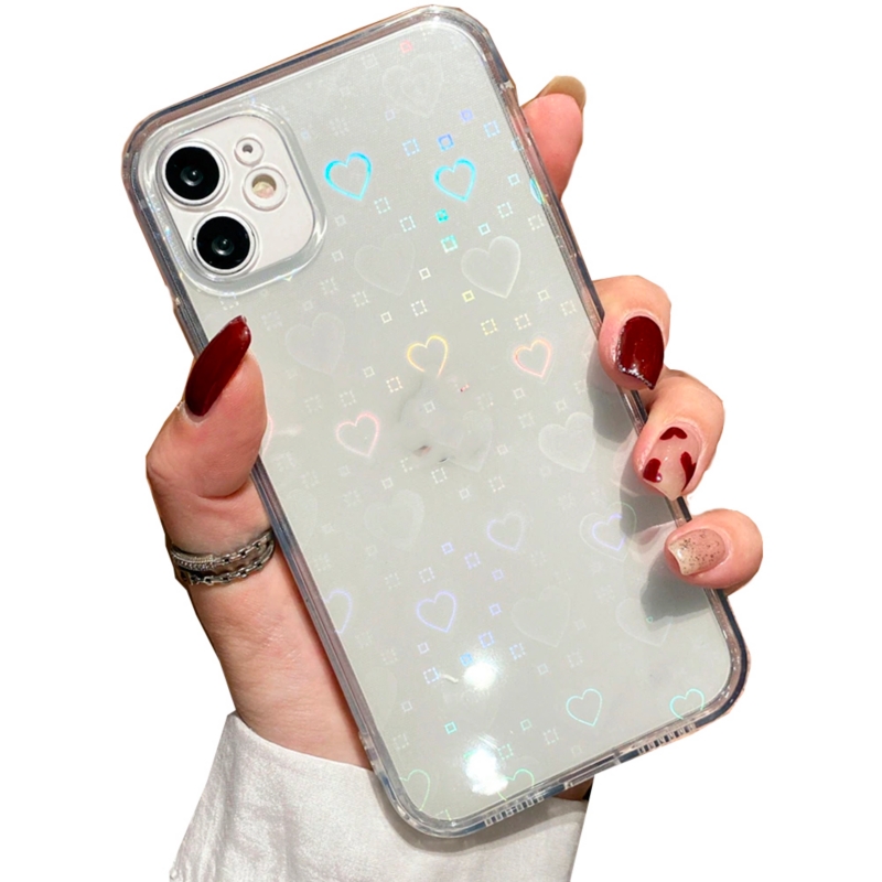 Foto 2 pulgar | Funda De Teléfono Antigolpes Con Forma De Corazón Para Iphone 11, Transparente - Venta Internacional.