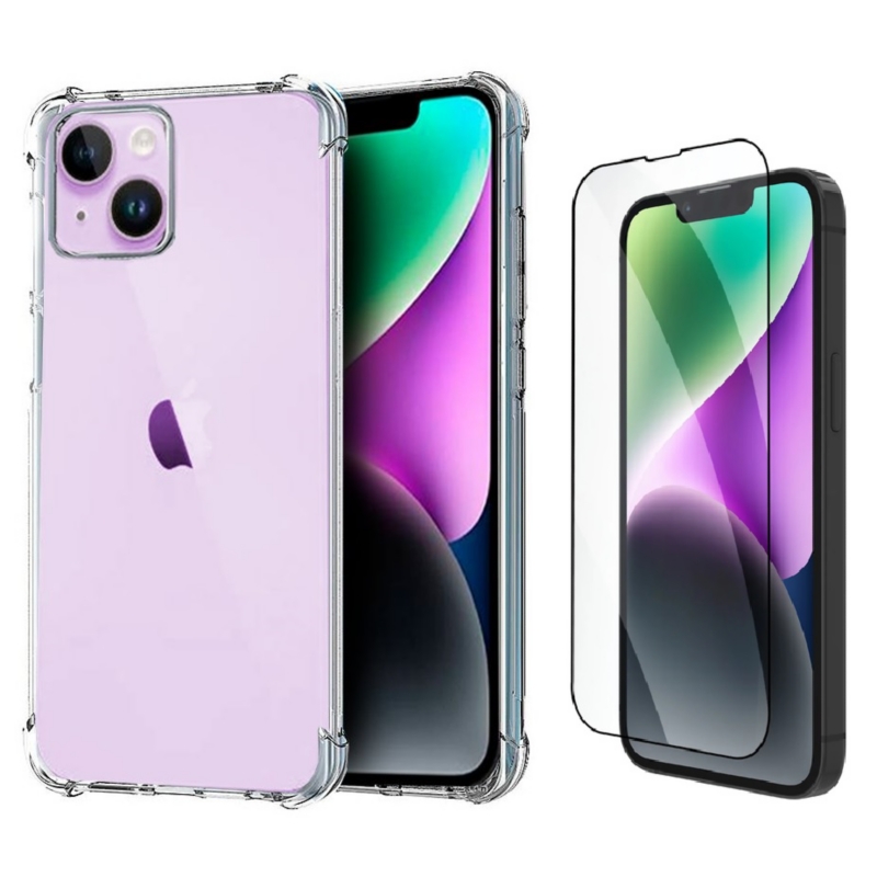 Foto 2 pulgar | Funda De Teléfono Antichoque Compatible Con Iphone 14 + Glass - Venta Internacional.
