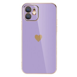 Foto 1 | Funda De Teléfono Con Forma De Corazón Para Iphone 11, Color Lila, Tpu, Semirrígida - Venta Internacional.