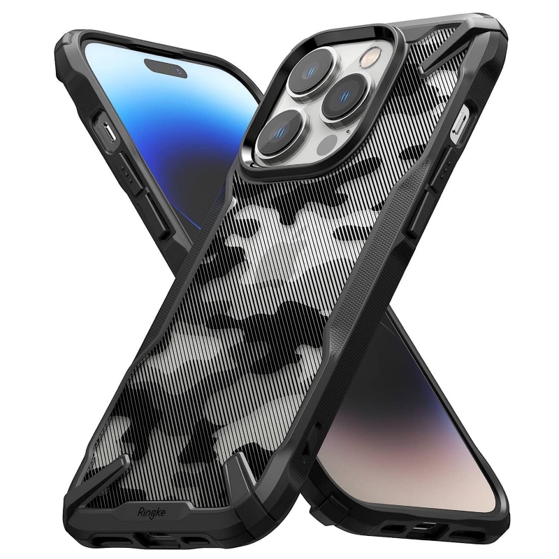 Funda De Teléfono Ringke Fusion-x Para Iphone 14 Pro Max - Camo Black - Venta Internacional.