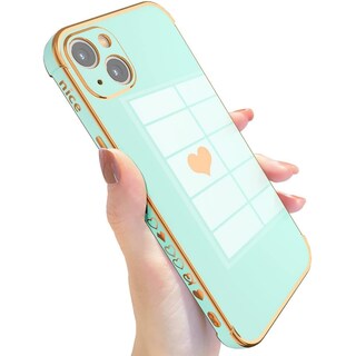 Foto 1 | Funda De Tpu Premium Con Estampado De Corazones Para Iphone 11, Color Turquesa - Venta Internacional.