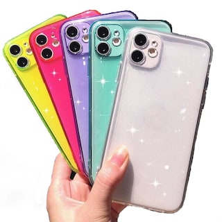Foto 3 | Funda De Silicona Candy Shine Para Iphone 13 Turquesa Neon - Venta Internacional.