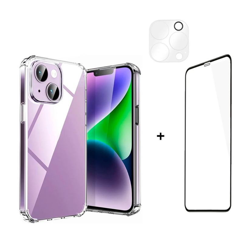 Kit De Funda Para Iphone 14, Película De Vidrio Cerámico Y Cristal Para Cámara - Venta Internacional.