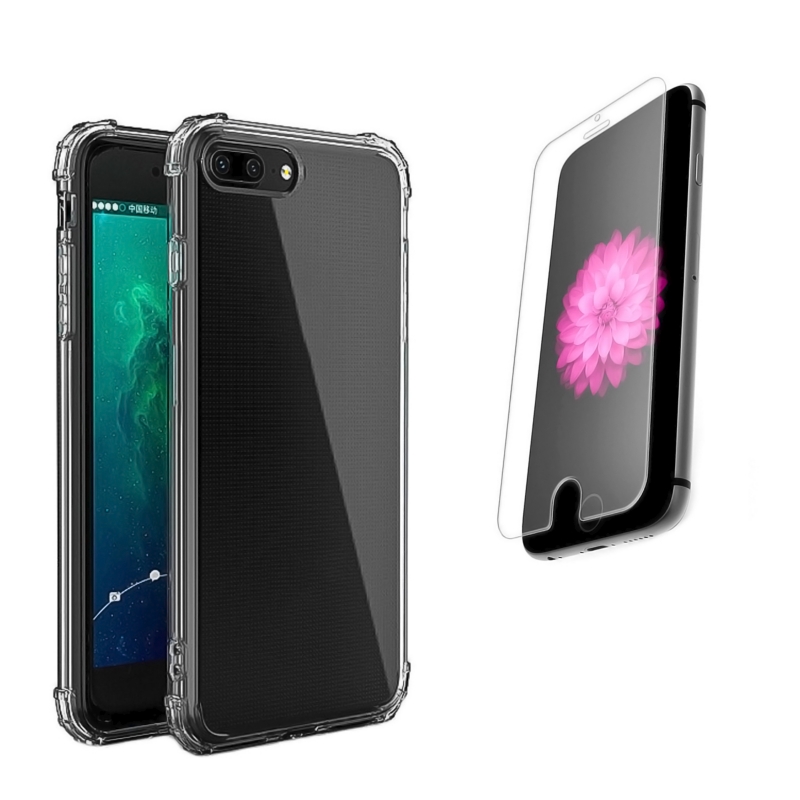 Foto 1 | Funda Y Lámina De Vidrio Para Iphone 7 Plus Reforzada Transparente - Venta Internacional.