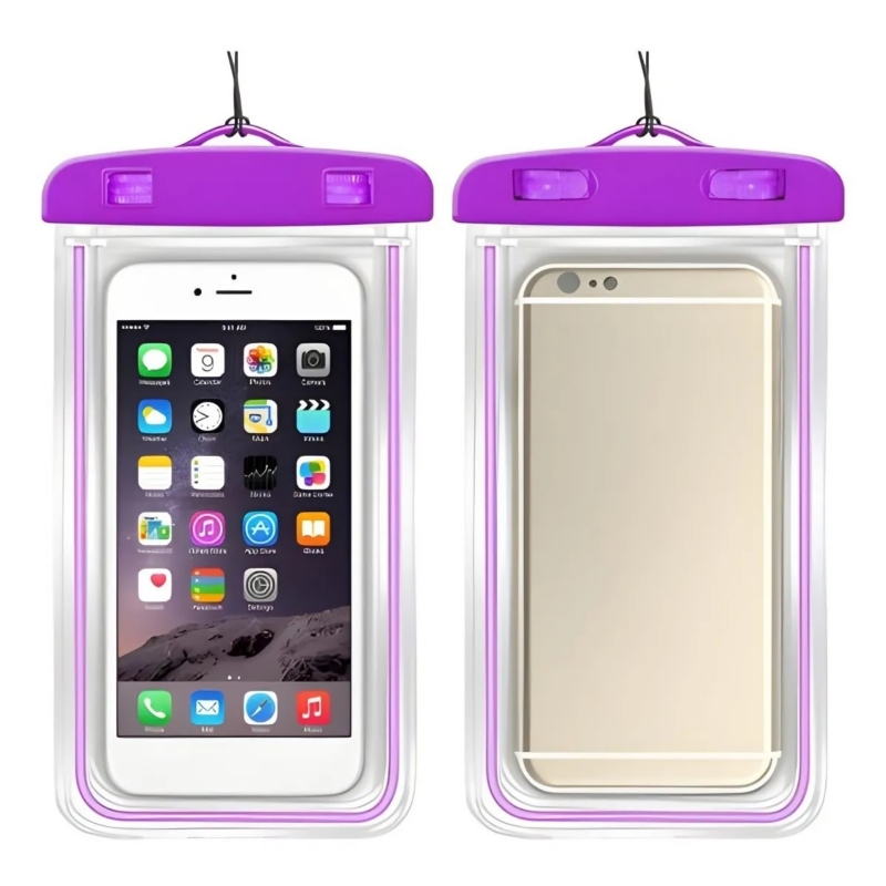 Funda Impermeable Para Teléfono, Carcasa Protectora Impermeable, Violeta - Venta Internacional.