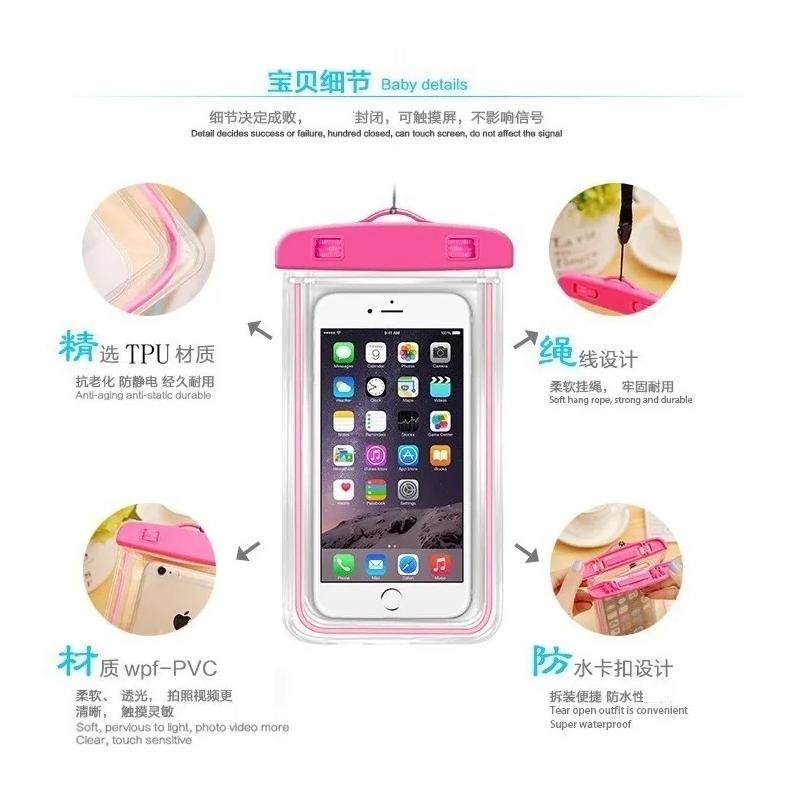 Foto 6 pulgar | Funda Impermeable Para Teléfono, Carcasa Protectora Impermeable, Violeta - Venta Internacional.