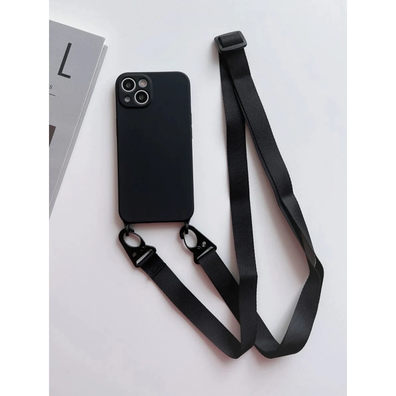Funda Genérica Con Correa Para Iphone 12 - Negra - Venta Internacional.