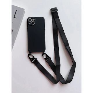 Foto 1 | Funda Genérica Con Correa Para Iphone 12 - Negra - Venta Internacional.