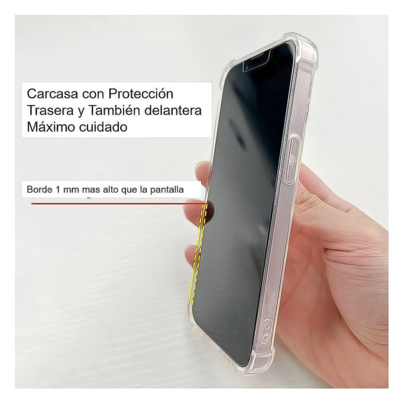 Foto 7 pulgar | Protector De Pantalla Y Funda Para Iphone 14, Película De Mica De Vidrio Completo - Venta Internacional.
