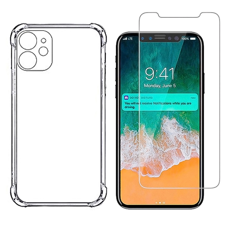 Funda + Protector De Pantalla De Cristal Para Iphone 11, Transparente - Venta Internacional.