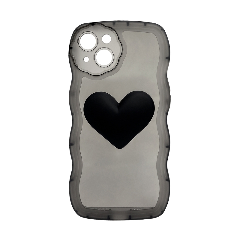 Foto 2 pulgar | Funda Para Iphone 13 Negra Con Colgante En Forma De Corazón - Venta Internacional.