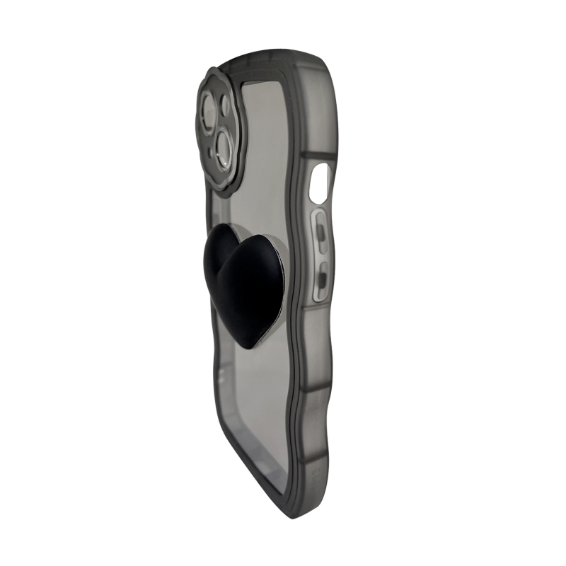 Foto 3 pulgar | Funda Para Iphone 13 Negra Con Colgante En Forma De Corazón - Venta Internacional.